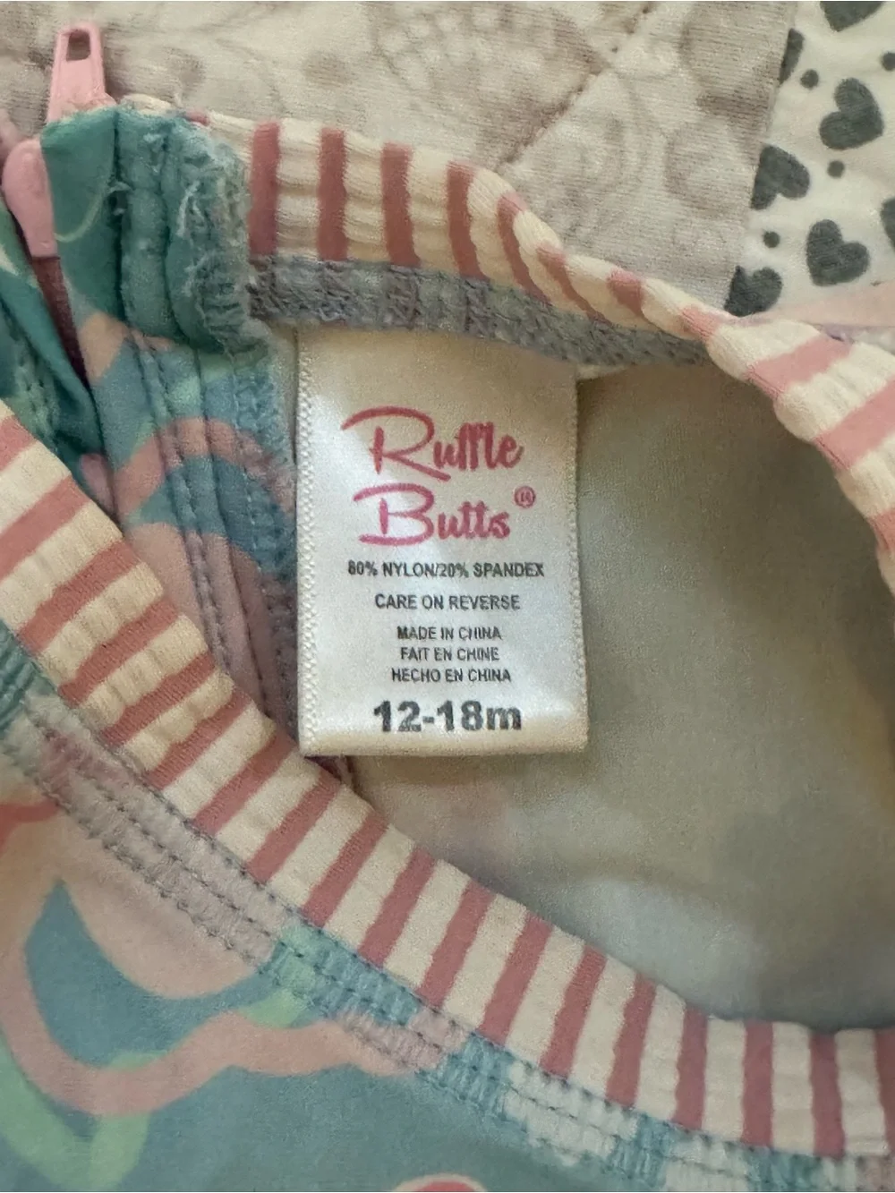 Ruffle Butts Mint, Pink & Peach Floral Long-Sleeve One-Piece